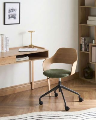 Chaise de bureau NOVATO Lin synthétique Vert