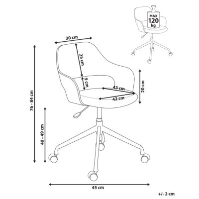 Chaise de bureau NOVATO Lin synthétique Vert