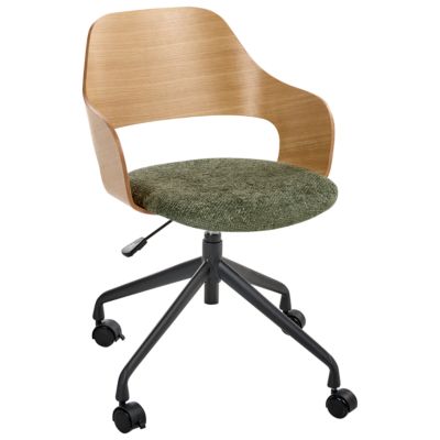 Chaise de bureau NOVATO Lin synthétique Vert