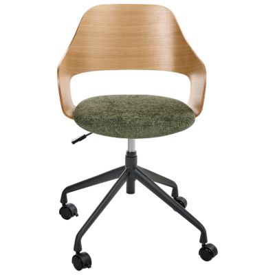 Chaise de bureau NOVATO Lin synthétique Vert