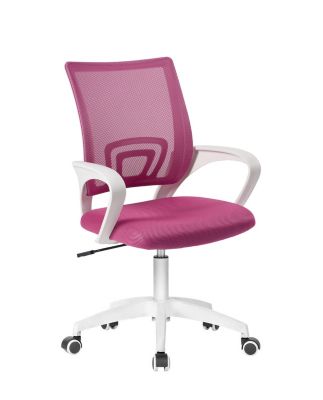 Chaise de bureau, pivotante, hauteur réglable, accoudoir, flag-e (rose blanc)