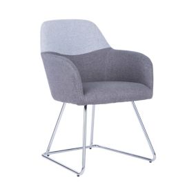 Chaise de bureau Tauranga, Chaise d'attente avec accoudoirs pour le bureau, Chaise d'attente ergonomique, 62x57h83 cm, Gris