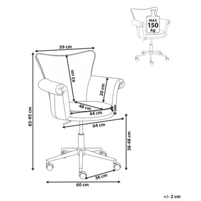 Chaise de bureau VELENCIA Velours Rose pastel