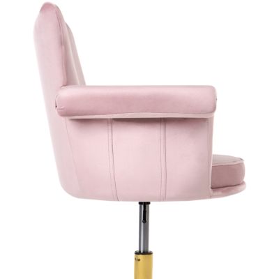 Chaise de bureau VELENCIA Velours Rose pastel
