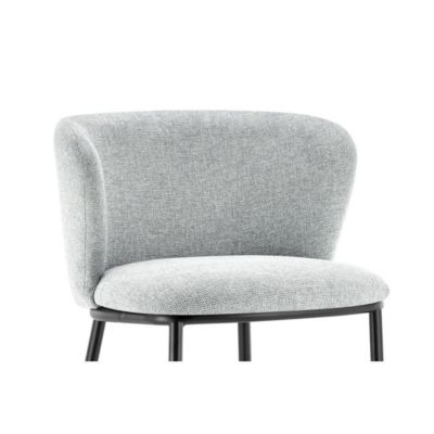 Chaise de comptoir ARTHUS  Tissu gris clair  Design moderne H88,5 cm