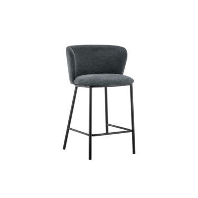 Chaise de comptoir ARTHUS  Tissu gris foncé  Design moderne H88,5 cm