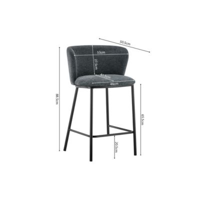 Chaise de comptoir ARTHUS  Tissu gris foncé  Design moderne H88,5 cm