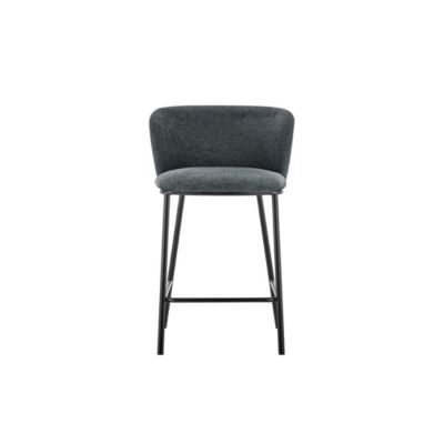 Chaise de comptoir ARTHUS  Tissu gris foncé  Design moderne H88,5 cm