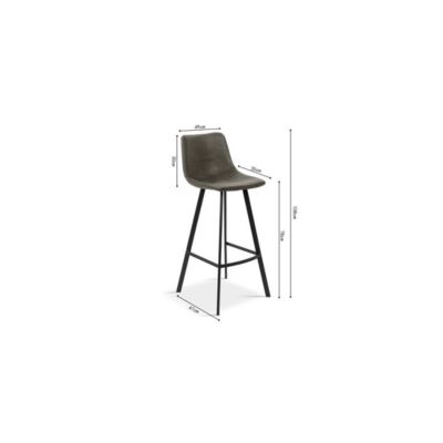 Chaise de comptoir OZON  PU gris  H108 x L49 x P47 cm