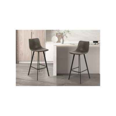 Chaise de comptoir OZON  PU gris  H108 x L49 x P47 cm