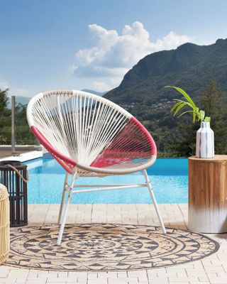 Chaise de jardin ACAPULCO Polyrotin Rose fushia