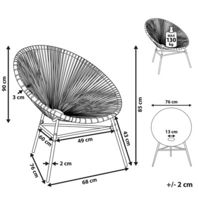 Chaise de jardin ACAPULCO Polyrotin Rose fushia