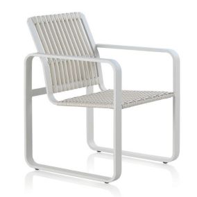 Chaise de jardin à accoudoirs Aluminium Blanc - ARRECIFE