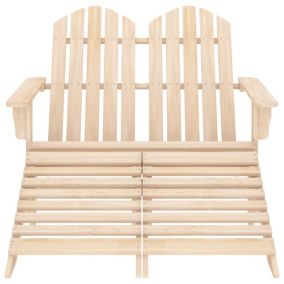 Chaise de jardin Adirondack 2 places et repose-pied sapin