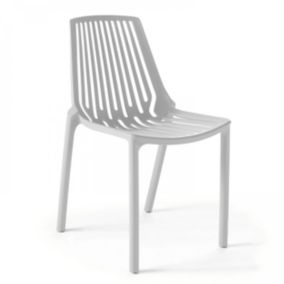 Chaise de jardin ajourée en plastique blanc  Oviala