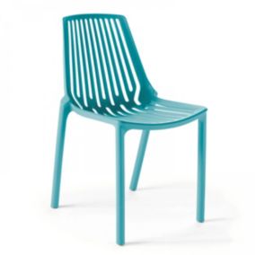 Chaise de jardin ajourée en plastique bleu  Oviala