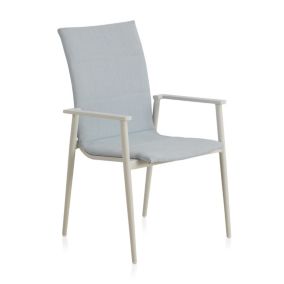 Chaise de jardin Aluminium Blanc/Bleu - TIAS