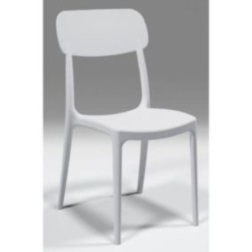 Chaise de jardin CALIPSO ARETA - Blanc - Lot de 4 - 53 x 46 x H 88 cm - Résine de synthese