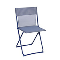 Chaise de jardin Colorblock Lafuma acier et polyester bleu indigo l.48cm x H.83cm