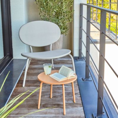 Chaise de jardin empilable acier et textilène gris clair GoodHome Matola