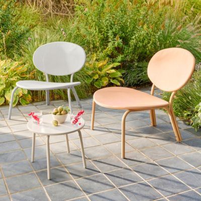 Chaise de jardin empilable acier et textilène gris clair GoodHome Matola