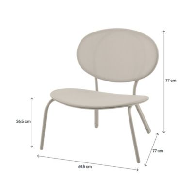Chaise de jardin empilable acier et textilène gris clair GoodHome Matola