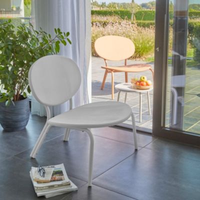 Chaise de jardin empilable acier et textilène gris clair GoodHome Matola