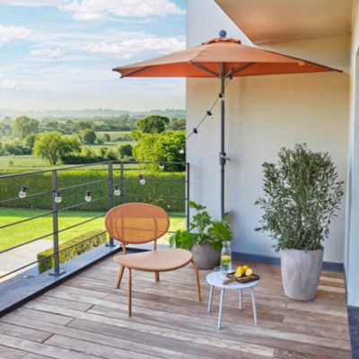 Chaise de jardin empilable acier et textilène orange GoodHome Matola