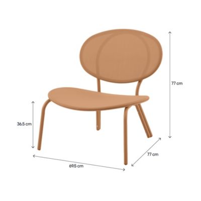Chaise de jardin empilable acier et textilène orange GoodHome Matola