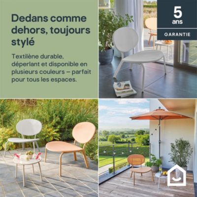 Chaise de jardin empilable acier et textilène orange GoodHome Matola