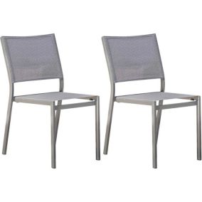 Chaise de jardin empilable en textilène et aluminium Stockholm (Lot de 2)