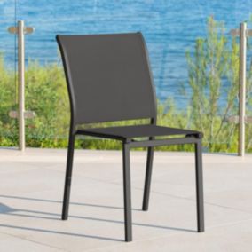 Chaise de jardin empilable Essentia Anthracite & Graphite - Hespéride