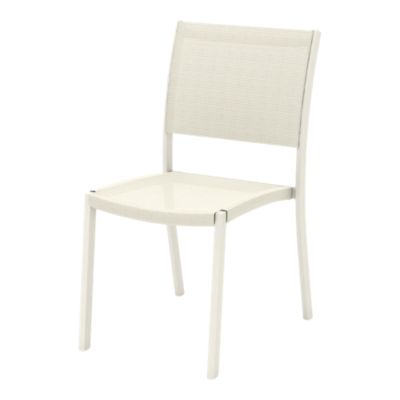 Chaise de jardin empilable textilène et aluminium beige GoodHome Pistache