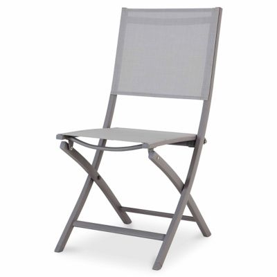 Chaise de jardin en aluminium Batang anthracite pliante  Castorama