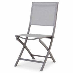 Chaise de jardin en aluminium Batang anthracite pliante