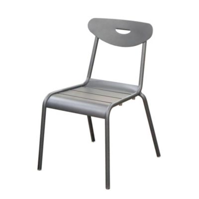 Chaise de jardin en aluminium gris Proloisirs Smiley
