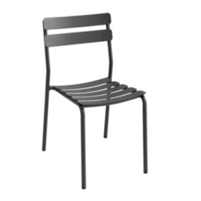 Chaise de jardin en aluminium noire  Oviala