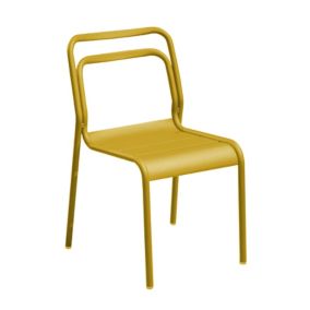Chaise de jardin en aluminium Proloisirs Eos jaune tournesol