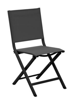 Chaise de jardin en aluminium Proloisirs Thema graphite et noir