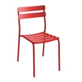 Chaise de jardin en aluminium rouge foncé  Oviala