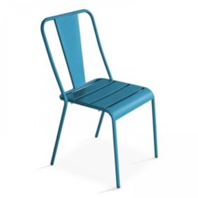 Chaise de jardin en métal bleu pacific  Oviala