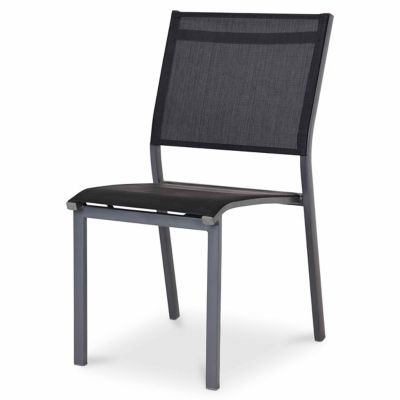 Chaise de jardin en métal Blooma Batz noire  Castorama