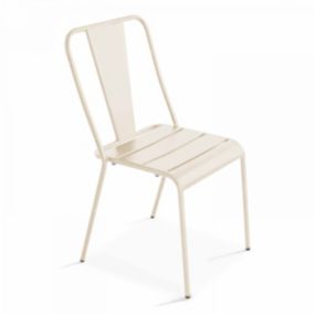 Chaise de jardin en métal ivoire  Oviala