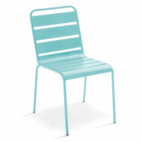 Chaise de jardin en métal turquoise Palavas  Oviala