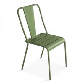 Chaise de jardin en métal vert cactus  Oviala