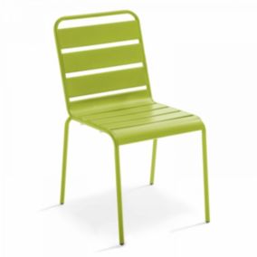 Chaise de jardin en métal vert Palavas  Oviala