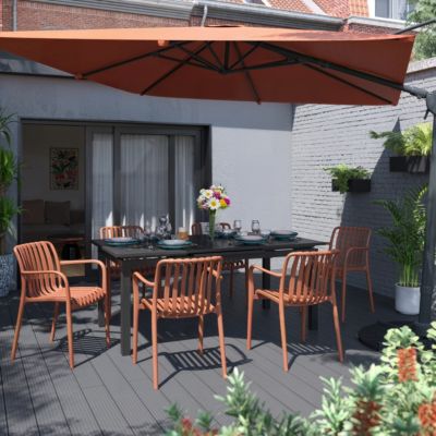 Chaise de jardin en plastique orange GoodHome Timbo