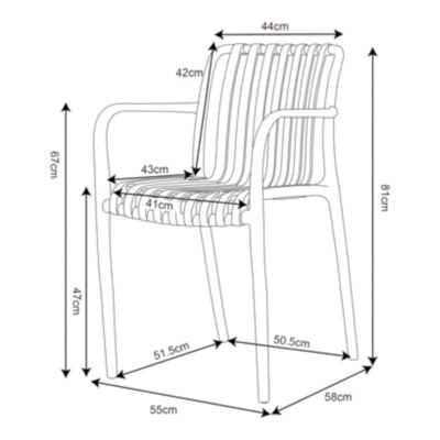 Chaise de jardin en plastique orange GoodHome Timbo