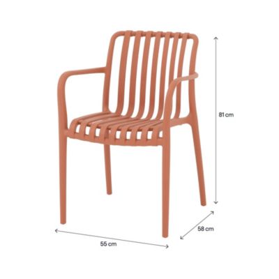 Chaise de jardin en plastique orange GoodHome Timbo