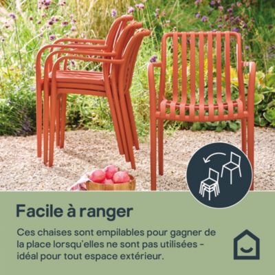 Chaise de jardin en plastique orange GoodHome Timbo